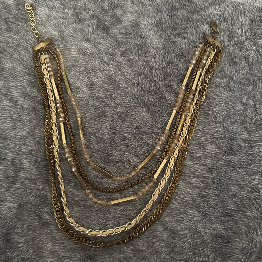 Elegant Gold and Silver Layered Necklace